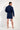 General view of a men model wearing HO navy cotton Robe