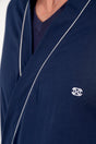 General view of a men model wearing HO navy cotton Robe