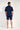 General view of a men model wearing HO navy cotton Short Sleepwear