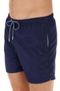 Close-up view of a men model wearing HO navy  Beach Boxer