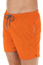 Close-up view of a men model wearing HO orange  Beach Boxer