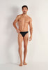 Full-body view of a men model wearing HO black  Swim Micro Briefs