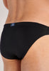 Close-up view of a men model wearing HO black  Swim Micro Briefs