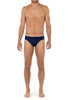 Full-body view of a men model wearing HO navy  Swim Mini Briefs