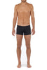 General view of a men model wearing HO black  Swim Shorts