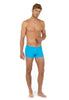 Full-body view of a men model wearing HO turquoise  Swim Shorts