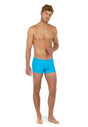 Full-body view of a men model wearing HO turquoise  Swim Shorts