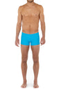 General view of a men model wearing HO turquoise  Swim Shorts