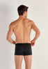 Back view of a men model wearing HO black modal/viscose/tencel Boxer Briefs HO1