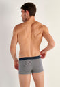 Back view of a men model wearing HO navy modal/viscose/tencel Boxer Briefs HO1
