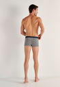 General view of a men model wearing HO navy modal/viscose/tencel Boxer Briefs HO1