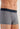 Close-up view of a men model wearing HO navy modal/viscose/tencel Boxer Briefs HO1