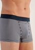 Close-up view of a men model wearing HO navy modal/viscose/tencel Boxer Briefs HO1