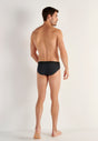 General view of a men model wearing HO black modal/viscose/tencel Briefs HO1