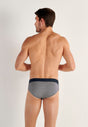 Back view of a men model wearing HO navy modal/viscose/tencel Briefs HO1