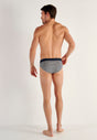 General view of a men model wearing HO navy modal/viscose/tencel Briefs HO1