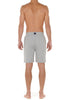 General view of a men model wearing HO grey mélange cotton Sweat Shorts