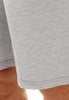 Close-up view of a men model wearing HO grey mélange cotton Sweat Shorts