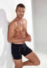 General view of a men model wearing HO black  Boxer Briefs
