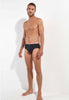 Full-body view of a men model wearing HO black  Mini Briefs