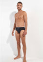 Full-body view of a men model wearing HO black  Mini Briefs