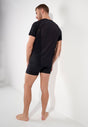 General view of a men model wearing HO black  Tee-Shirt Crew Neck