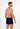 Back view of a men model wearing HO navy  Boxer Briefs