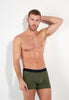 Front view of a men model wearing HO khaki green  Boxer Briefs