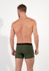 Back view of a men model wearing HO khaki green  Boxer Briefs