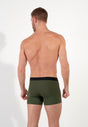 Back view of a men model wearing HO khaki green  Boxer Briefs