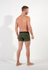 General view of a men model wearing HO khaki green  Boxer Briefs