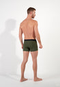 General view of a men model wearing HO khaki green  Boxer Briefs