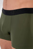 Close-up view of a men model wearing HO khaki green  Boxer Briefs