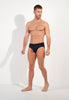 Full-body view of a men model wearing HO black  Mini Briefs