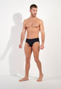 Full-body view of a men model wearing HO black  Mini Briefs