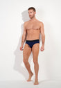 Full-body view of a men model wearing HO navy  Mini Briefs