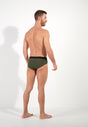 General view of a men model wearing HO khaki green  Mini Briefs