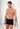 Front view of a men model wearing HO black cotton Comfort Boxer Briefs