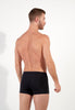 Back view of a men model wearing HO black cotton Comfort Boxer Briefs
