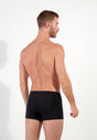 Back view of a men model wearing HO black cotton Comfort Boxer Briefs