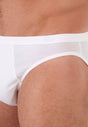 Close-up view of a men model wearing HO white cotton Comfort Micro Briefs