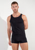 Front view of a men model wearing HO black cotton Tanktop