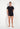 Full-body view of a men model wearing HO black cotton Tee-Shirt Crew Neck