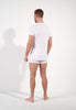 General view of a men model wearing HO white cotton Tee-Shirt V Neck