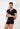 Front view of a men model wearing HO black cotton Tee-Shirt V Neck