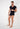 Full-body view of a men model wearing HO black cotton Tee-Shirt V Neck
