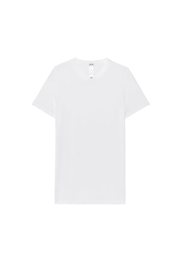 Front cutout view of HO white cotton Tee-Shirt Crew Neck