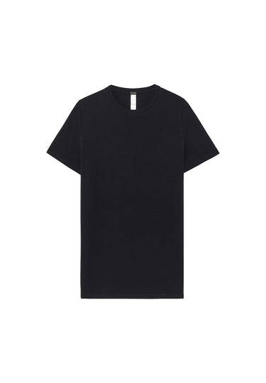 Front cutout view of HO black cotton Tee-Shirt Crew Neck