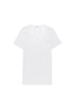 Front cutout view of HO white cotton Tee-Shirt V Neck