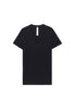 Front cutout view of HO black cotton Tee-Shirt V Neck